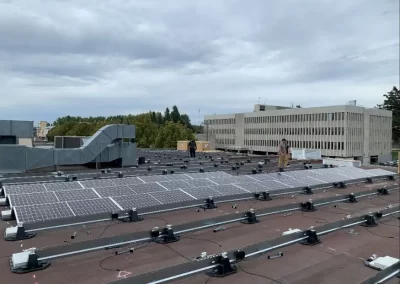 Roof mounted array of solar panels