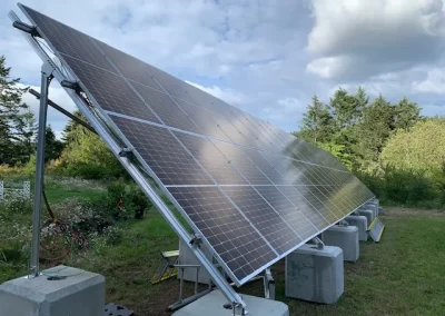 Ground mounted array of solar panels