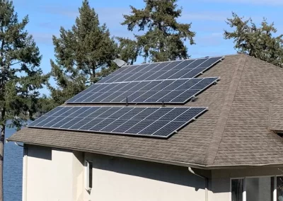 Roof mounted array of solar panels