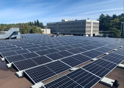 Roof mounted array of solar panels