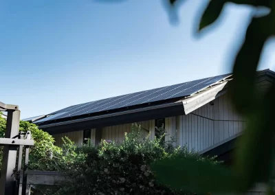 Roof mounted array of solar panels