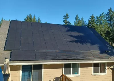 Roof mounted array of solar panels