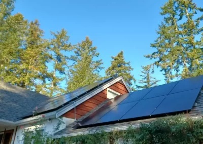 Roof mounted array of solar panels
