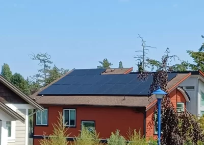 Roof mounted array of solar panels