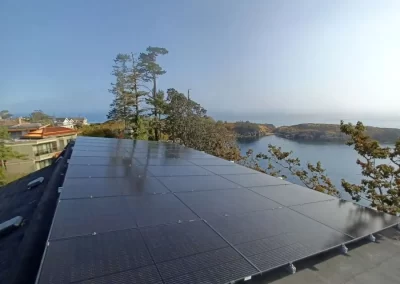 Roof mounted array of solar panels