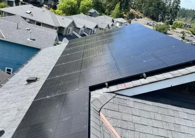Roof mounted array of solar panels
