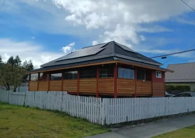 Roof mounted array of solar panels