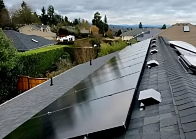 Roof mounted array of solar panels