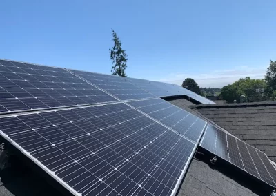 Roof mounted array of solar panels