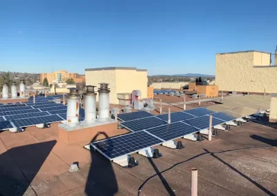 Roof mounted array of solar panels