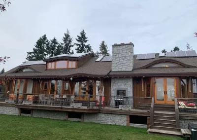 Roof mounted array of solar panels