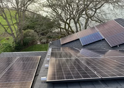 Roof mounted array of solar panels