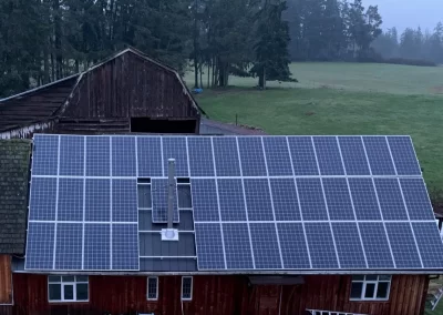Roof mounted array of solar panels